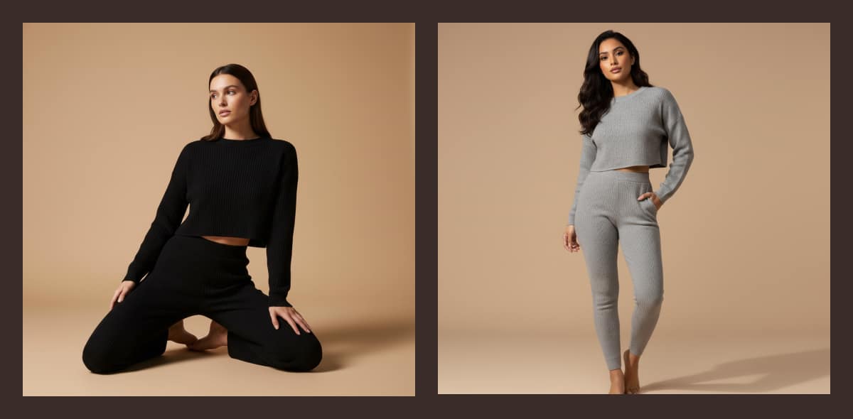 2 Column of Women in Lounge Wear